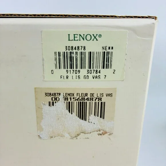 Lenox Fleur de Lis Collection Embossed Pierced Flower Vase Ivory Gold USA 7.5" - Picture 11 of 16